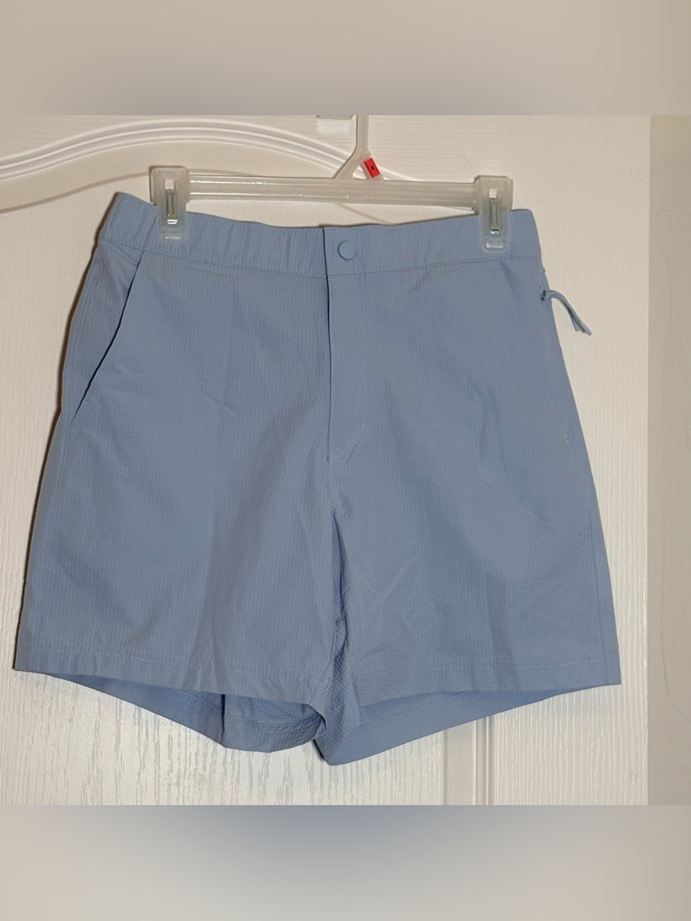 Vrst Mens 6" Resort Short Seersucker Faded Blue Relaxed Fit. Sz Small.